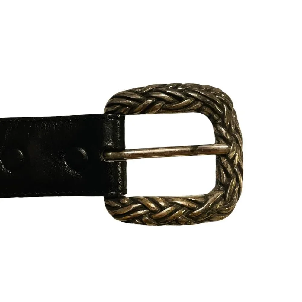 Vintage Brighton Onyx Leather Belt